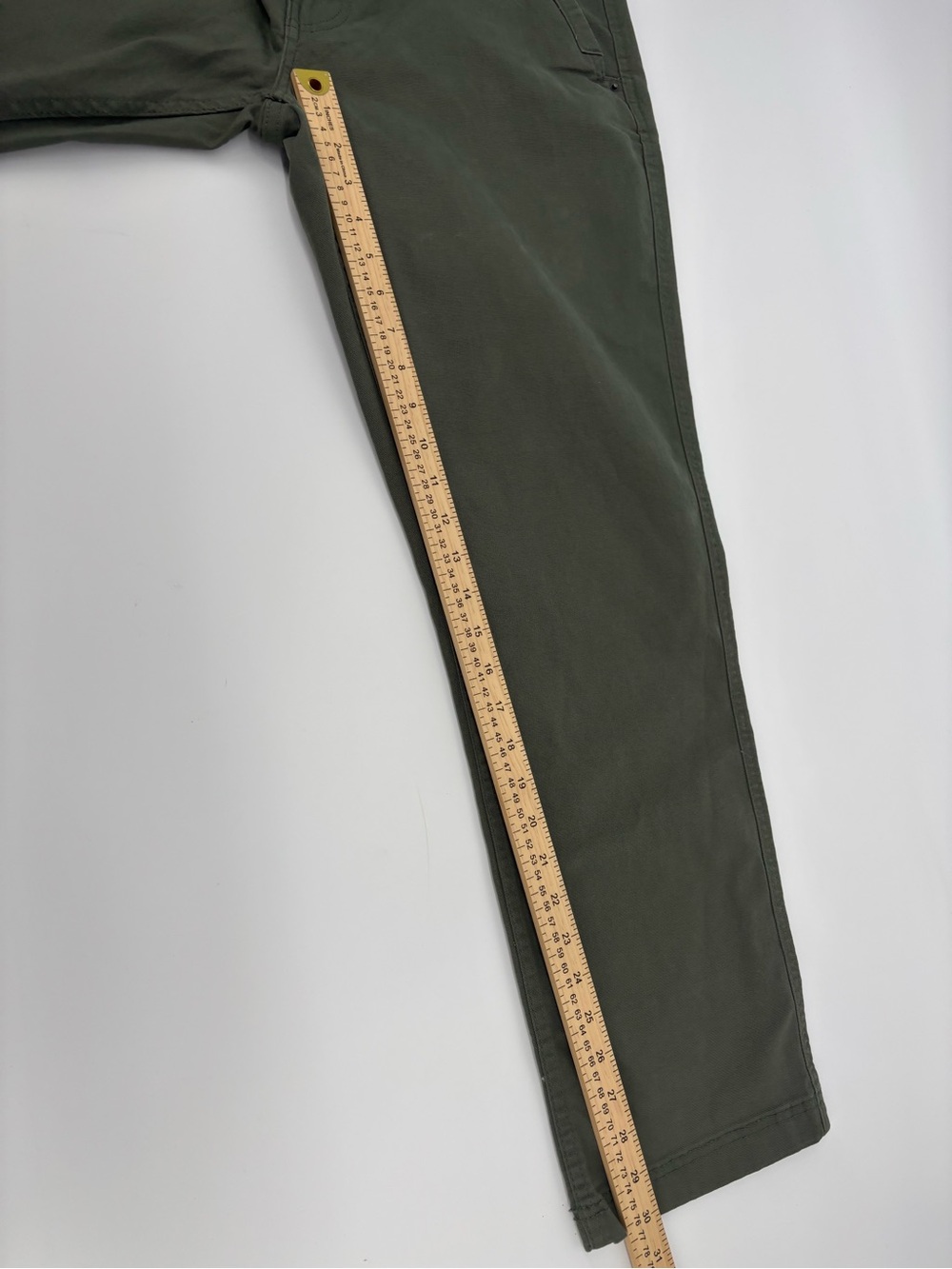 Eddie Bauer Mens Canvas Utility Pants 34x30 Green Stretch Workwear Outdoor Chino - Picture 9 of 14